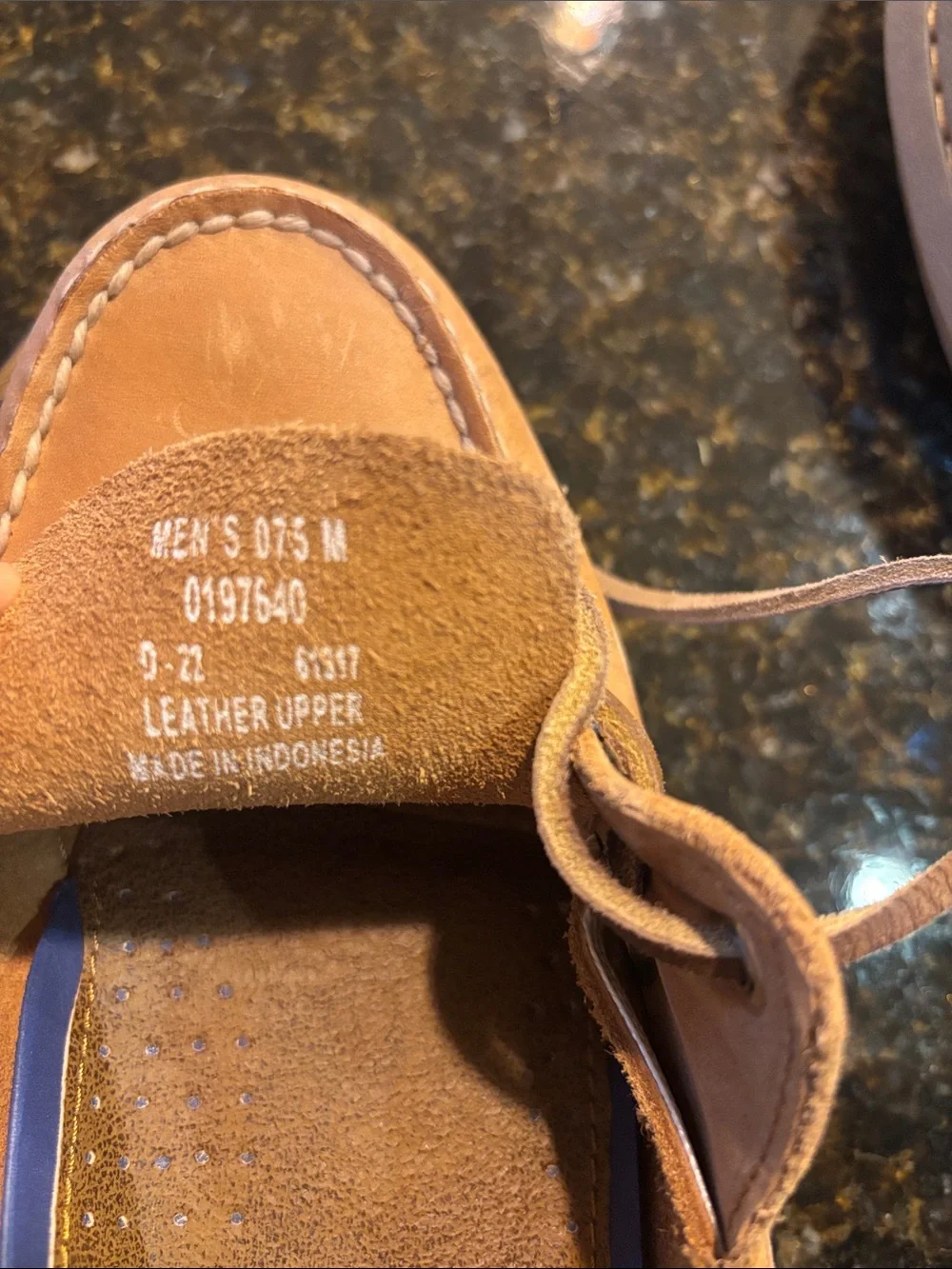 Sperry Men's Tan Leather Moc Toe Boat Shoes - new without tags